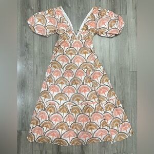 Merea by Ash &‎ Eden Cottagecore Puff Sleeve Midi Dress Medium